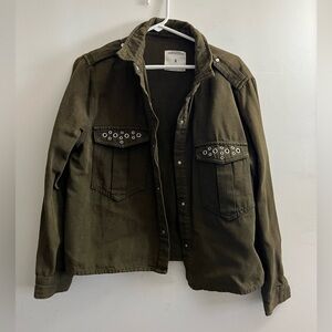Zara Green Denim Jacket